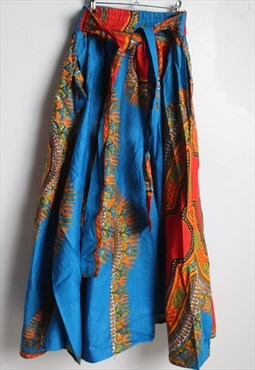 Vintage Festival Boho Hippy Patterned Skirt Elastic Multi