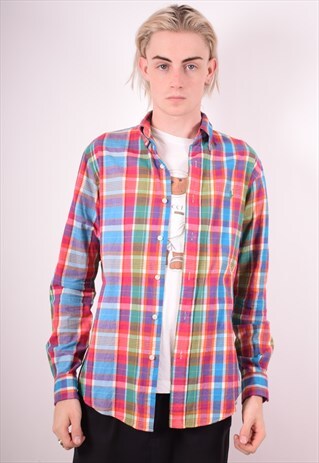 POLO RALPH LAUREN MENS VINTAGE SHIRT SMALL MULTI CHECK 90S