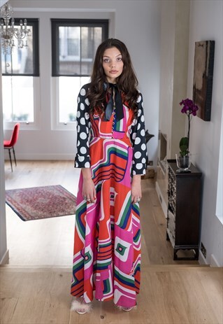 RUBRA-PINE DRESS- LONG PATTERNED MAXI DRESS