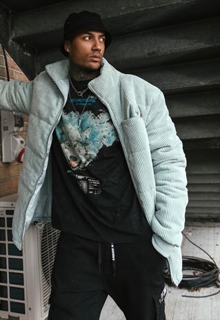 ARCTIC PUFFA JACKET IN SAGE GREEN CORDUROUY
