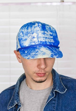 VINTAGE TIE DYE CONSTRUCTION CAP 90S ONE SIZE 1.9