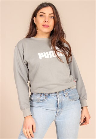 VINTAGE 90S PUMA SWEATSHIRT IN GREY