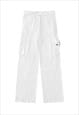 HIGH WAIST PARACHUTE JOGGERS CARGO POCKET PANTS IN WHITE