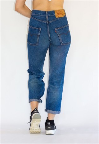 VINTAGE 501 BUTTON FLY ROLLED HEM JEANS