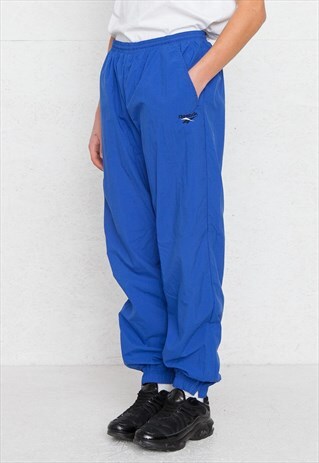 VINTAGE RETRO BLUE REEBOK TRACK BOTTOMS JOGGERS