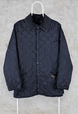 Barbour Liddesdale Quilted Jacket Cord Black Men's Small