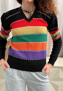 Vintage 60s Fair Isle Christmas Xmas knit jumper sweater