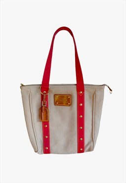 Vintage Y2K Louis Vuitton Beige & Red Tote Bag