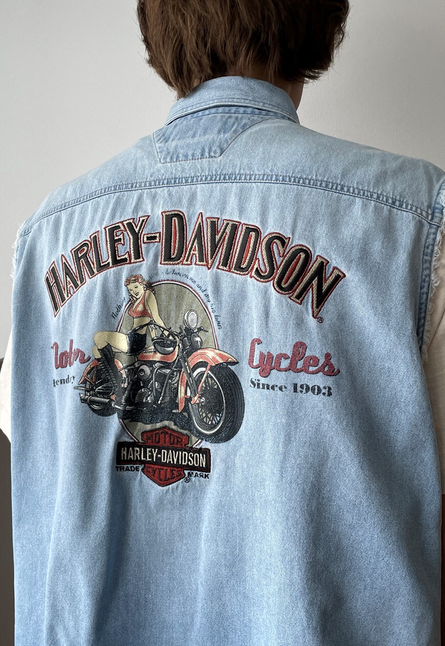 Harley davidson sleeveless outlet jacket