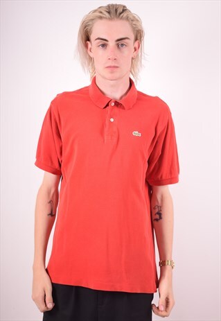 LACOSTE MENS VINTAGE POLO SHIRT LARGE RED 90S