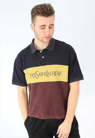 YSL COLOURBLOCK 90S POLO SHIRT