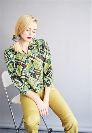 70'S RETRO FLORAL PSYCHEDELIC SHIMMER SHIRT