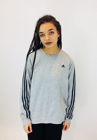 ADIDAS CLASSIC 3 STRIPE EMBROIDERED SWEATSHIRT