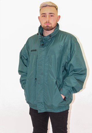 VINTAGE COLUMBIA COAT IN GREEN LARGE