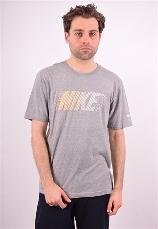 NIKE MENS VINTAGE T-SHIRT TOP LARGE GREY 90S