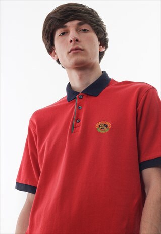 VINTAGE BURBERRYS 90S RED SHORT SLEEVE