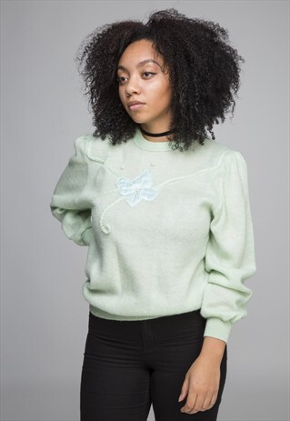 VINTAGE MINT KNITTED JUMPER