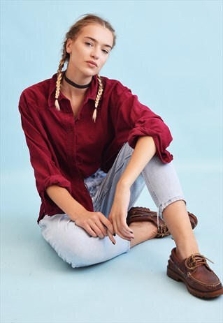 90'S RETRO OVERSIZED CORDUROY SCANDI SHIRT