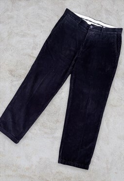 Vintage St Michael Black Corduroy Cord Trousers Pant 36W 30