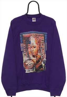 Vintage 90s Graphic Purple Sweatshirt Womens