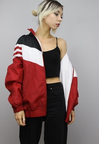 VINTAGE 80S/90S OVERSIZED COLOURFUL SHELL WINDBREAKER JACKET