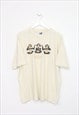 Vintage Unbranded t-shirt in cream. Best fits L