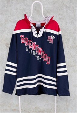 Vintage Champion Hockey Jersey Hoodie Medium
