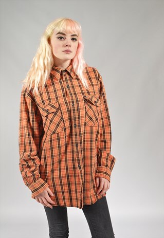 VINTAGE LEVI'S ORANGE CHECKED FLANNEL SHIRT