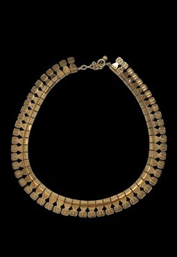 Vintage 80's Ladies Gold Metal Chain Link Necklace
