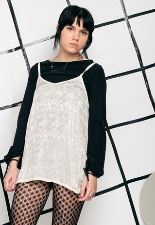 90S VINTAGE WHITE SLIP TOP