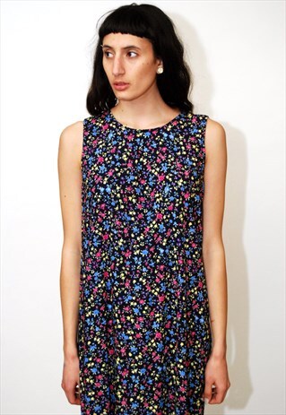 FLORAL SUNDRESS (UK 18) VINTAGE 90S DRESS FLORAL GRUNGE MAXI