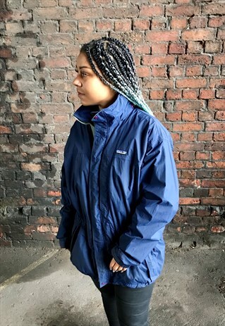 VINTAGE PATAGONIA ZIP THROUGH BLUE HIKING JACKET COAT