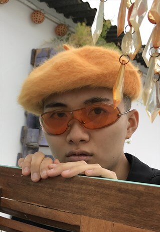 ORANGE FLUFFY BERET