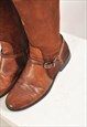 VINTAGE 00S REAL LEATHER BOOTS IN BROWN