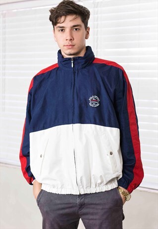 VINTAGE RALPH LAUREN WINDBREAKER JACKET LOGO 90S M 18.4