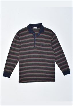 Vintage 90's Carcharel Polo Shirt Long Sleeve Stripes Multi