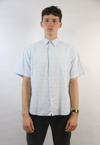VINTAGE 90'S LIGHT BLUE STRIPED SHIRT