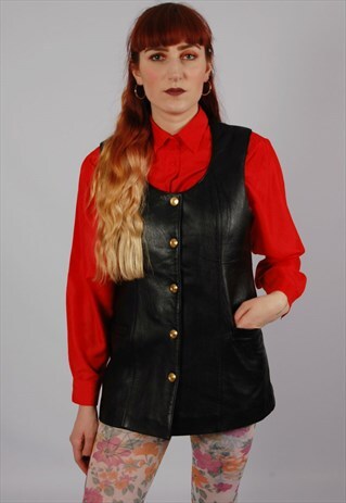 VINTAGE 80S LEATHER VEST