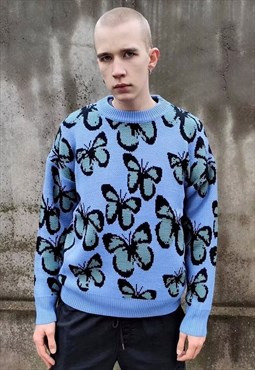 Butterfly knitwear sweater firefly knitted jumper in blue