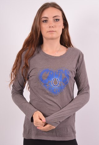 VINTAGE NFL COLTS FOOTBALL TOP LONG SLEEVE GREY