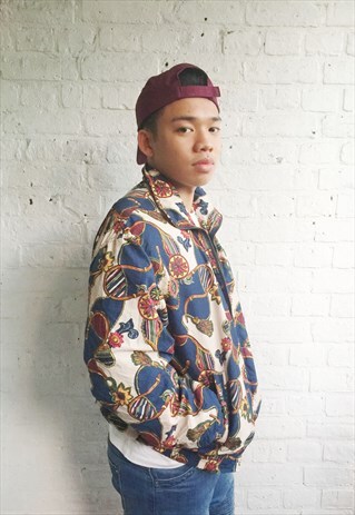 PRINTED WINDBREAKER/SHELL/BOMBER JACKET (1990'S/MEN'S)