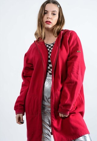VINTAGE CHAMPION OVERSIZED HOODIE IN RED