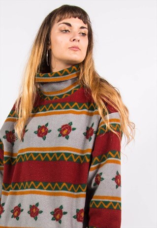 VINTAGE 90'S ROLL NECK FLEECE JUMPER