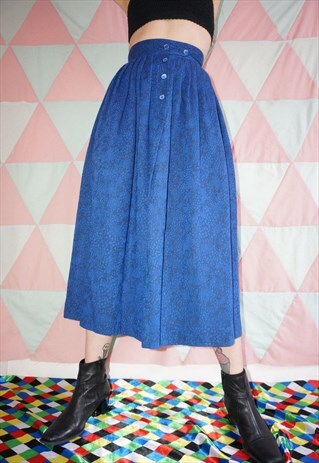 VINTAGE 60S BLUE WOOL SKIRT