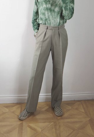 VINTAGE BEIGE TAILORED TROUSERS