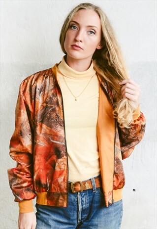 VINTAGE 80S PATTERNED BOMBER JACKET