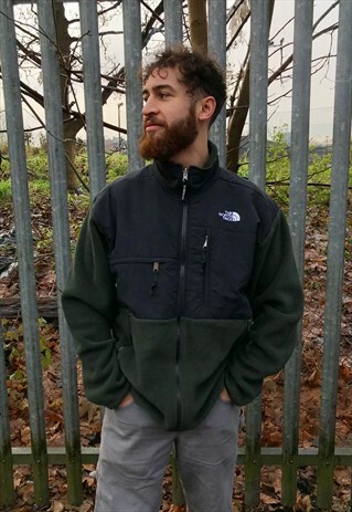 THE NORTH FACE DENALI FLEECE JACKET GREEN BLACK