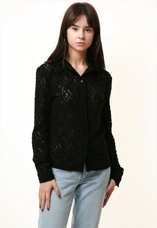 90S VINTAGE DOLCE GABBANA SEE-THROUGH BLOUSE SHIRT 788