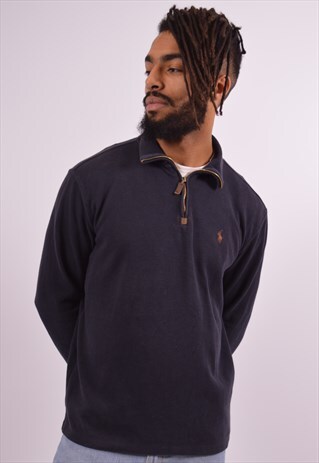 POLO RALPH LAUREN MENS VINTAGE SWEATSHIRT JUMPER LARGE NAVY
