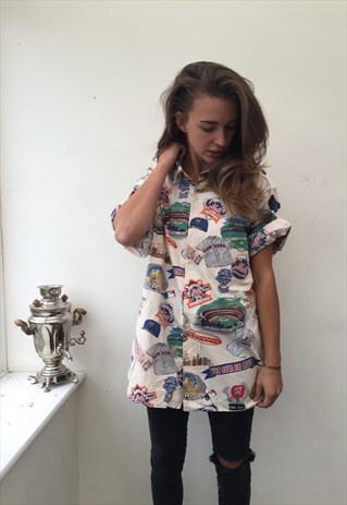 CRAZY PATTERN OVERSIZED RETRO VINTAGE UNISEX FESTIVAL SHIRT
